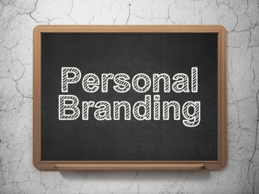Advertising concept: Personal Branding on chalkboard background